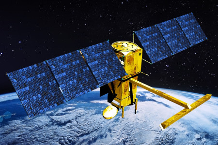 Représentation artistique du satellite SWOT (Source : CNES)